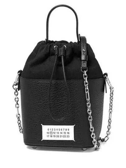 5AC Number Logo Texture Leather Bucket Bag Black - MAISON MARGIELA - BALAAN 2