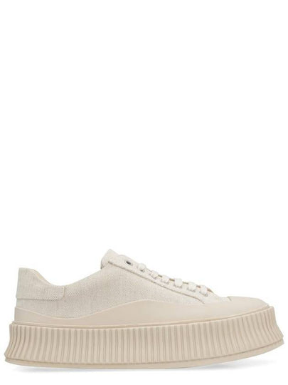 Lace-Up Cotton Low Top Sneakers Ivory - JIL SANDER - BALAAN 2