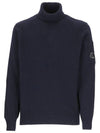 Lens Wappen Wool Turtleneck Navy - CP COMPANY - BALAAN 1