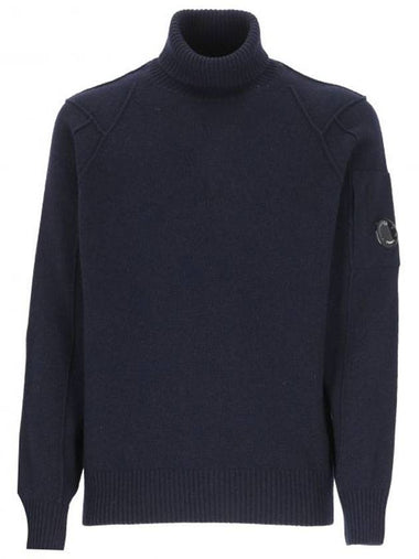 Lens Wappen Knit Turtleneck Navy - CP COMPANY - BALAAN 1