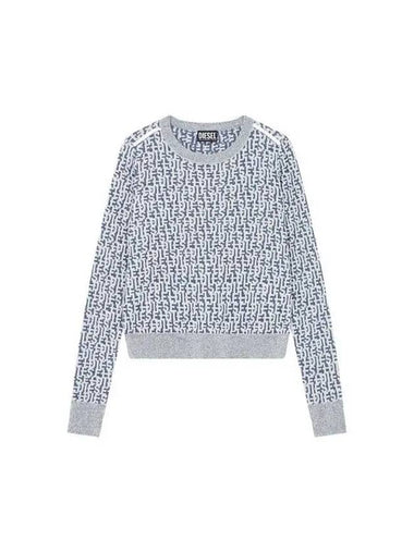 Jacquard logo pattern knit gray - DIESEL - BALAAN 1