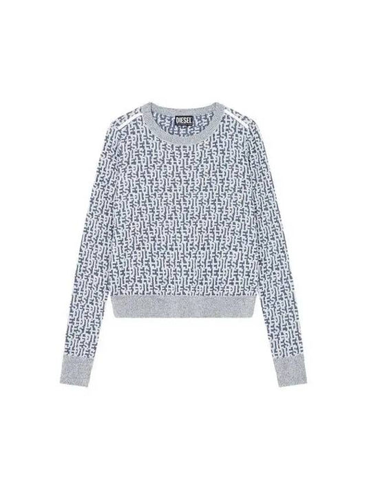 Jacquard logo pattern knit gray - DIESEL - BALAAN 1