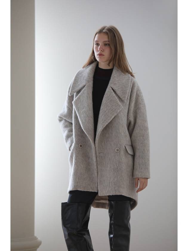 Caisienne loose fit half coat light gray - CAHIERS - BALAAN 2