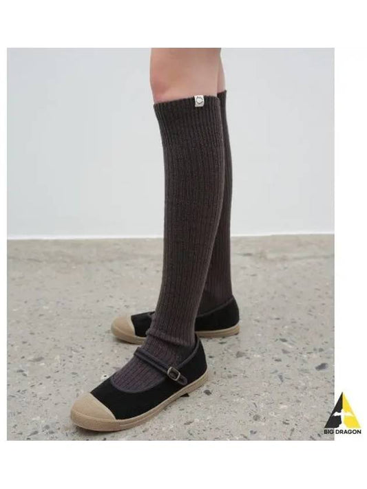 KNIT OVER KNEE SOCKS CHARCOAL - BENSIMON - BALAAN 1