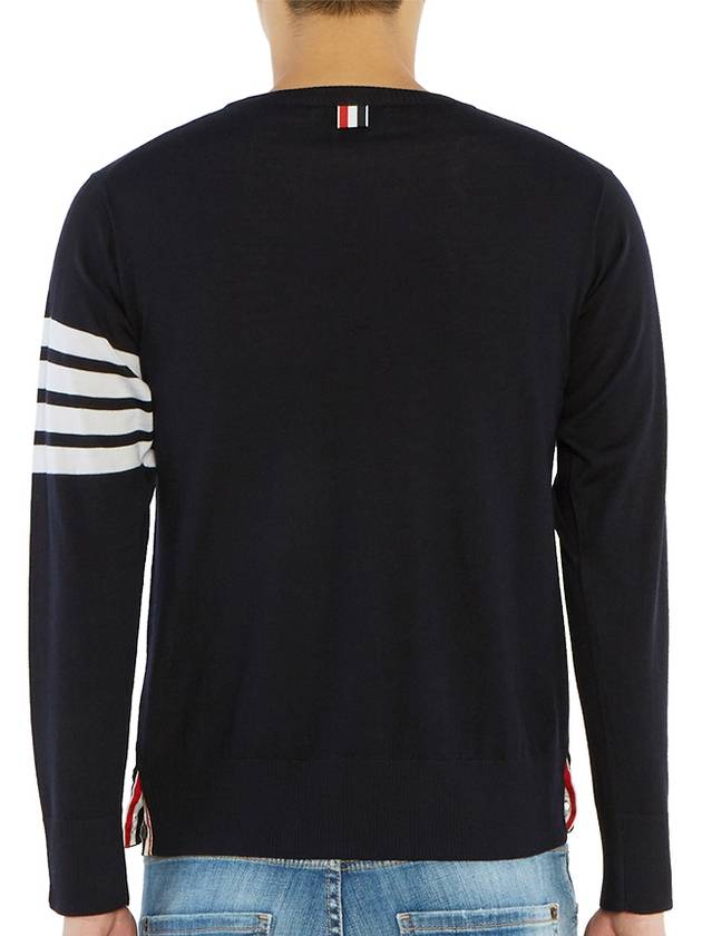 4 Bar Stripe Classic Wool Knit Top Navy - THOM BROWNE - BALAAN 5