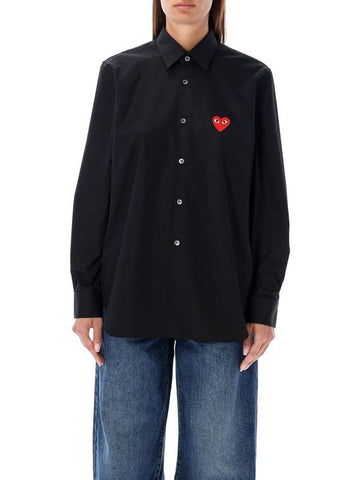 Comme Des Garçons Play Red Heart Patch Shirt - COMME DES GARCONS PLAY - BALAAN 1