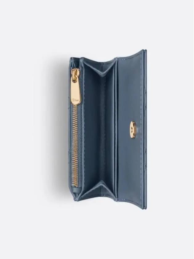 XS Lady Cannage Lambskin Half Wallet Pastel Midnight Blue - DIOR - BALAAN 4