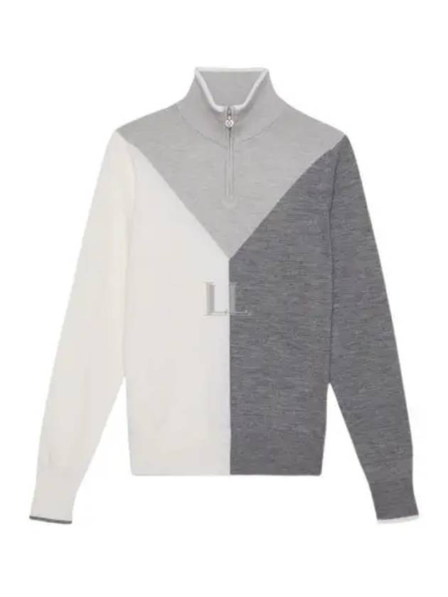 Color Block Merino Wool Quarter Zip Sweater Gray - G/FORE - BALAAN 2