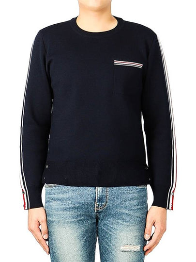 Men's Stripe Wool Knit Top Navy - THOM BROWNE - BALAAN 2