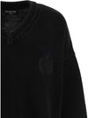 Men's Back Logo V-Neck Knit Top Black - BALENCIAGA - BALAAN 3