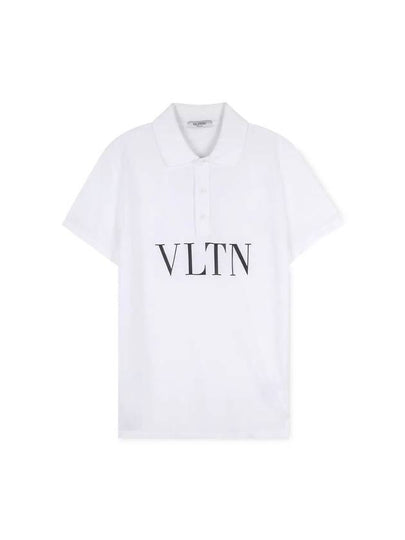 Men's VLTN Logo Polo Shirt White - VALENTINO - BALAAN 2