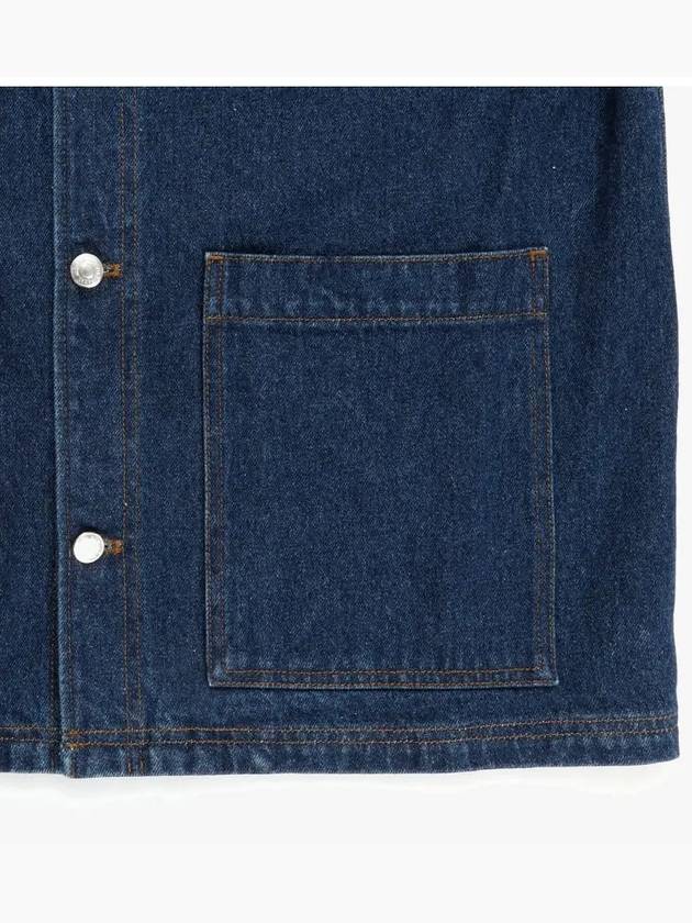 Workwear Fox Embroidery Denim Jacket Stone Washing Indigo - MAISON KITSUNE - BALAAN 4