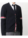 Milano Stitch Sprite Armband Cotton V-neck Cardigan Navy - THOM BROWNE - BALAAN 4