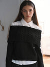 Youth off-shoulder wool sweater black - LETTER FROM MOON - BALAAN 5