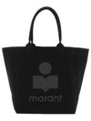 Women's Yenky Glitter Logo Tote Bag Black - ISABEL MARANT - BALAAN 2