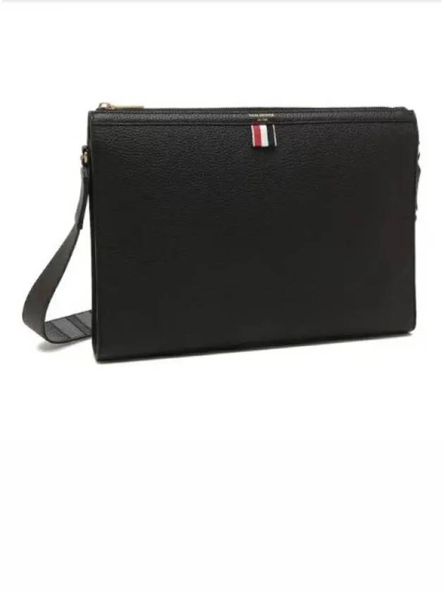 4-Bar Leather Shoulder Bag Black - THOM BROWNE - BALAAN 2