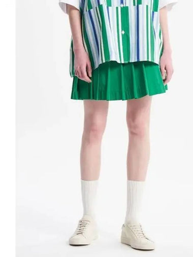 Women s Pleated Shorts Skirt Green Domestic Product - MAISON KITSUNE - BALAAN 1