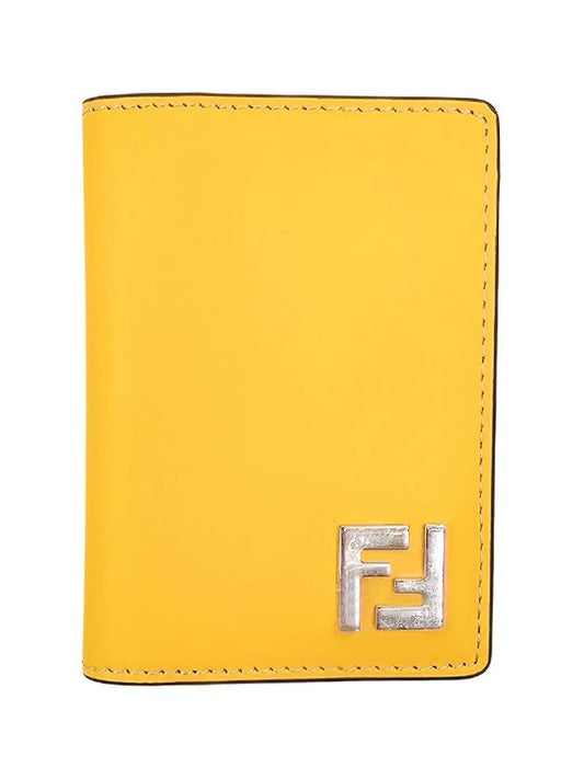 FF Square Leather Card Wallet Yellow - FENDI - BALAAN 2