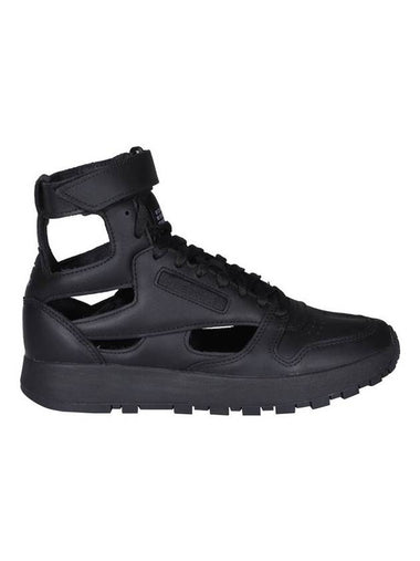 Classic Cut Out Leather Tabi High Top Sneakers Black - MAISON MARGIELA - BALAAN 1