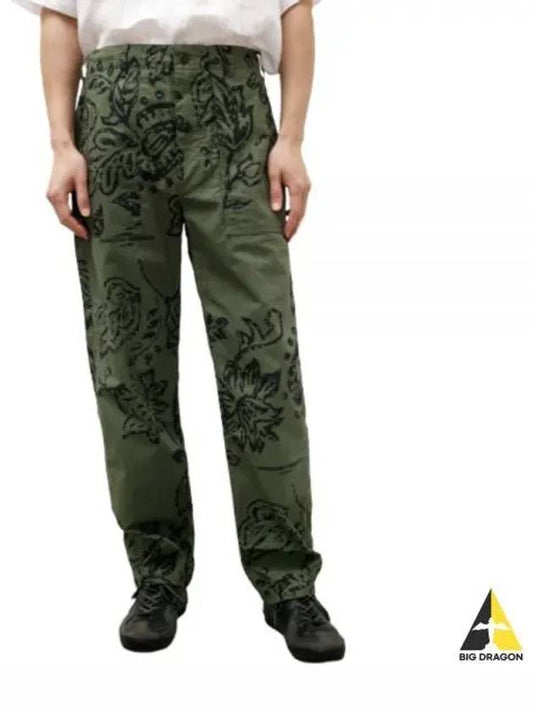 Fatigue Pant Olive Floral Print Ripstop MP332 CT243 8oz Denim Pants - ENGINEERED GARMENTS - BALAAN 1