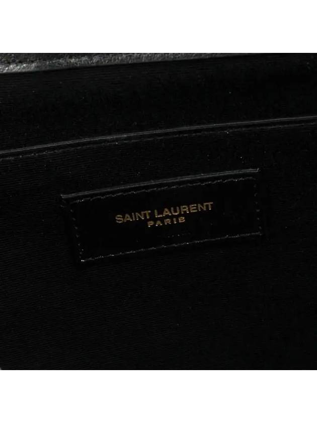 Gold Monogram Document Holder In Matelasse Leather Black - SAINT LAURENT - BALAAN 11