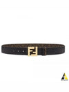 FF Buckle Pattern Reversible Leather Belt Black - FENDI - BALAAN 2