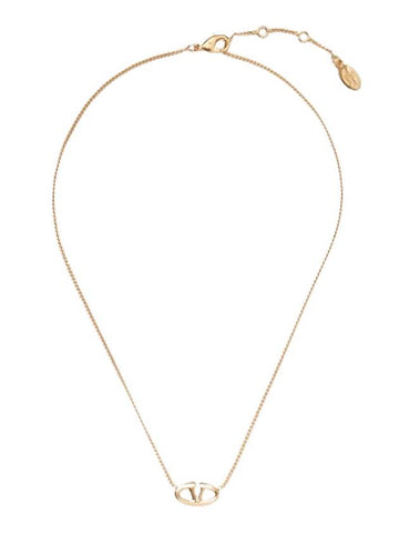 V Logo Signature Necklace Gold - VALENTINO - BALAAN 1