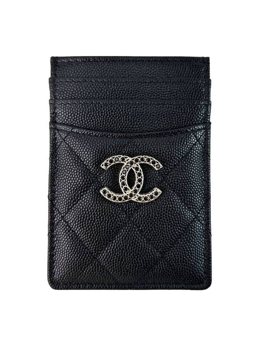 Crystal CC Logo Card Wallet Black Caviar AP3404B1292894305 - CHANEL - BALAAN 1