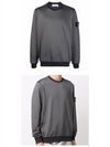 Men's Wappen Patch Round Cotton Nylon Fleece Sweatshirt Dark Grey - STONE ISLAND - BALAAN 5