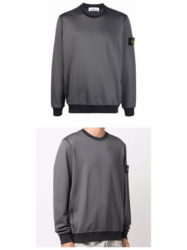 Men's Wappen Patch Round Cotton Nylon Fleece Sweatshirt Dark Grey - STONE ISLAND - BALAAN 5