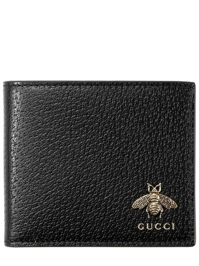 Animalier Bee Leather Half Wallet Black - GUCCI - BALAAN 2