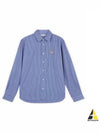 Fox Head Stripe Long Sleeve Shirt Blue - MAISON KITSUNE - BALAAN 2