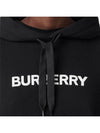 Logo Print Cotton Oversized Hoodie Black - BURBERRY - BALAAN.