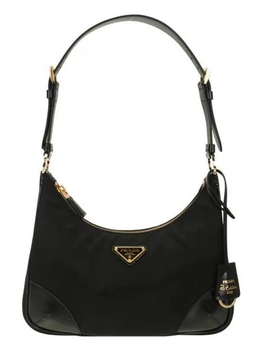 Re-Edition 2002 Re-Nylon and Brushed Leather Shoulder Bag Black - PRADA - BALAAN 2