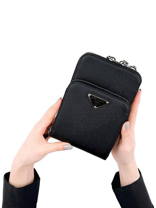 Saffiano Strap Phone Case Black - PRADA - BALAAN 2