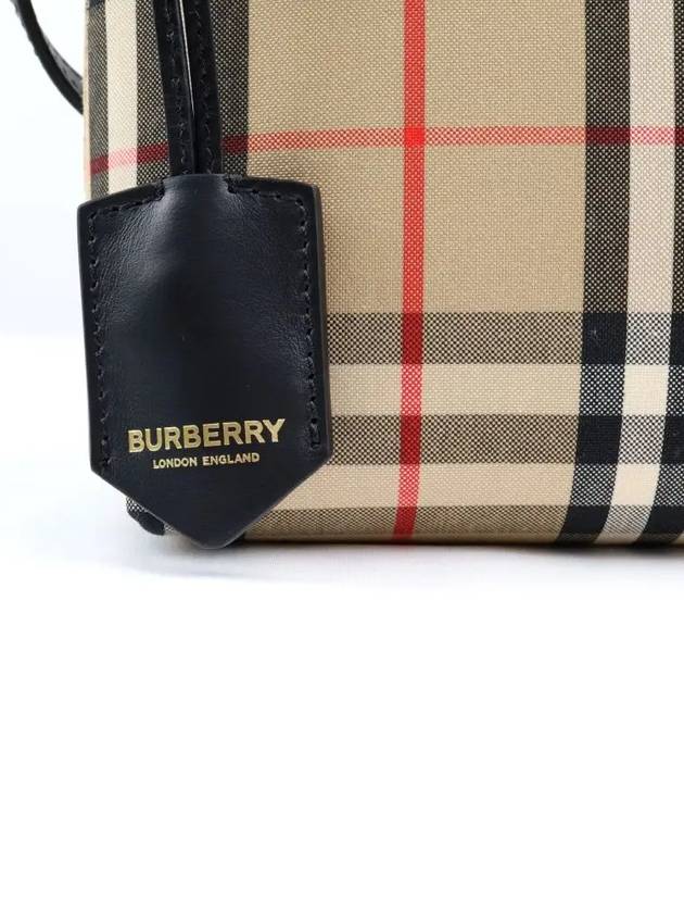 Vintage Check Leather Society Clutch Bag Beige - BURBERRY - BALAAN 5