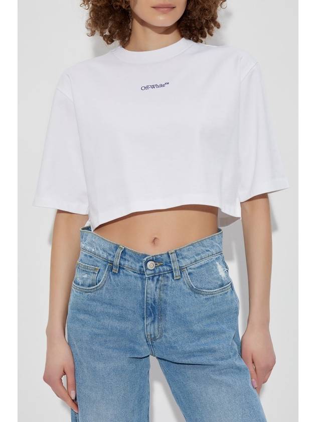 Off-White Short T-shirt With Printed Logo, Women's, White - OFF WHITE - BALAAN 3