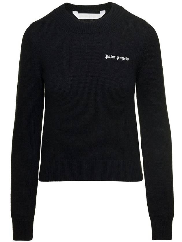 23 fw Black VISCOSEWOOL Blend Jumper PWHE051F23KNI0011003 B0481013932 - PALM ANGELS - BALAAN 2