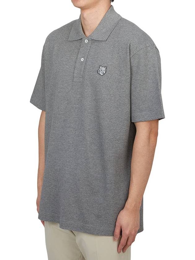 Bold Fox Head Patch Comfort Polo Shirt Grey - MAISON KITSUNE - BALAAN 3