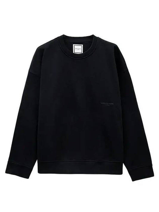 Leather Patch Sweatshirt Black - WOOYOUNGMI - BALAAN 1