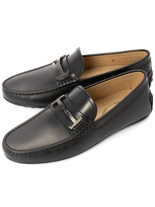 Men's City Gommino Leather Driving Shoes Black - TOD'S - BALAAN 2