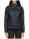 Women's BLES Hooded Lightweight Padded Night Blue - MONCLER - BALAAN.