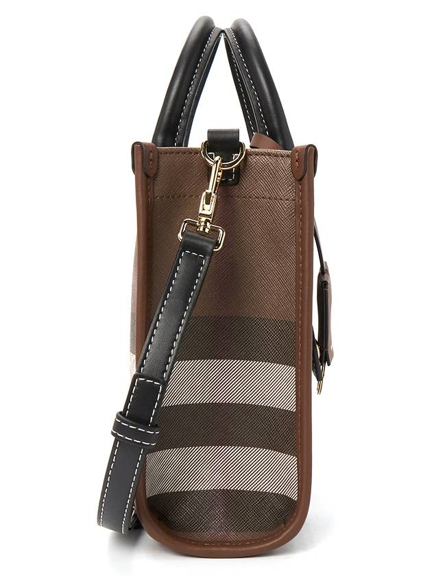 Tartan Check Freya Mini Tote Bag Brown - BURBERRY - BALAAN 4