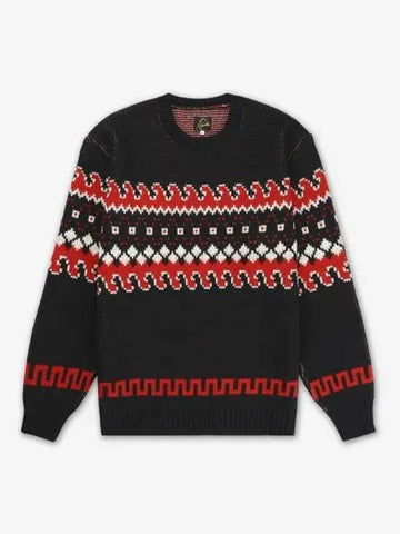 Tyrolean crew neck knit black PU318BLACK - NEEDLES - BALAAN 1