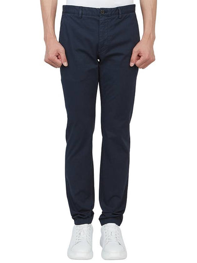 Men's Cotton Blend Straight Pants Navy - THEORY - BALAAN 2