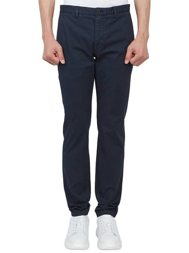 Men's Cotton Blend Straight Pants Navy - THEORY - BALAAN 1