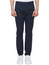 Men's Cotton Blend Straight Pants Navy - THEORY - BALAAN 1