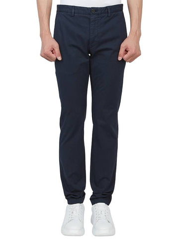 Men's Cotton Blend Straight Pants Navy - THEORY - BALAAN 1