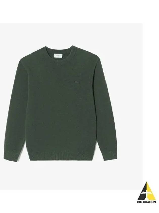 Men s Basic Crew Neck Pullover Dark Khaki - LACOSTE - BALAAN 1