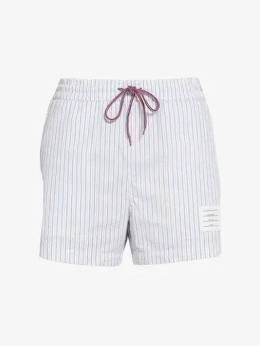 RWB Trimmed Striped Swim Shorts Light Blue - THOM BROWNE - BALAAN 2